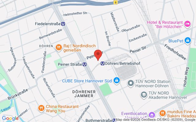 Karte: Praxis Dr. Wenz, Hildesheimer Str. 265, 30519 Hannover